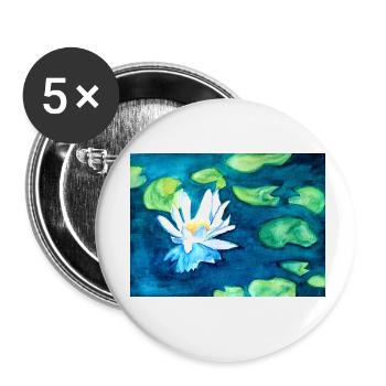 Lotus - Buttons small 1''/25 mm (5-pack) - white - Front