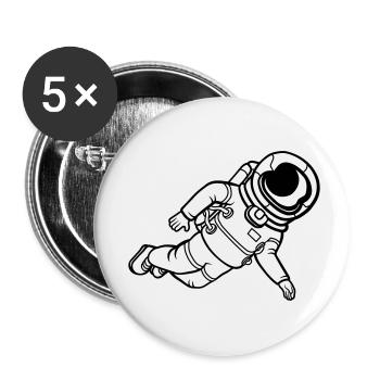 Astronaut Weltall Schwerelos - Buttons klein 25 mm (5er Pack) - Weiß - Vorne