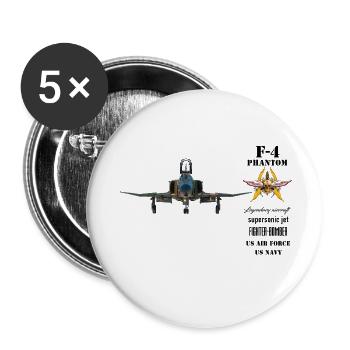 F-4 Phantom - Buttons small 1''/25 mm (5-pack) - white - Front