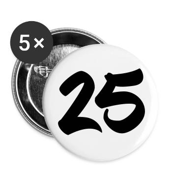 25 - Buttons klein 25 mm (5er Pack) - Weiß - Vorne