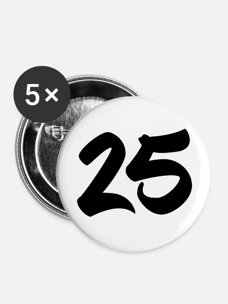 25 - Buttons klein 25 mm (5er Pack) - Weiß