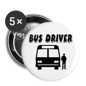 Bus - Buttons klein 25 mm (5er Pack) - Weiß - Vorne