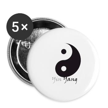 Yin Yang - Buttons klein 25 mm (5er Pack) - Weiß - Vorne