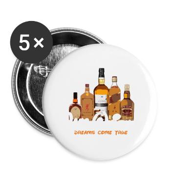Malt Whiskey T-Shirt I Dreams Come True - Buttons small 1''/25 mm (5-pack) - white - Front