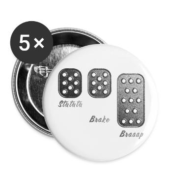 3 Pedals - 1 Love - Buttons klein 25 mm (5er Pack) - Weiß - Vorne