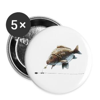 Chod Rig Karpfenfischerei-Design für Angler - Buttons klein 25 mm (5er Pack) - Weiß - Vorne