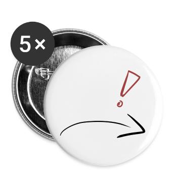 attention attention - Buttons small 1''/25 mm (5-pack) - white - Front