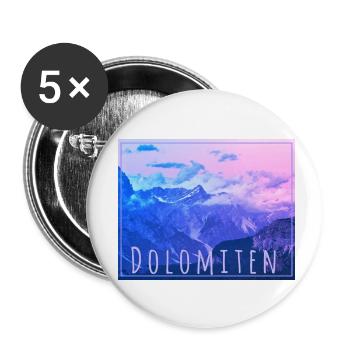 Dolomites, paysage, montagne, montagne, tyrol du sud, tyrol - Lot de 5 petits badges (25 mm) - blanc - Devant
