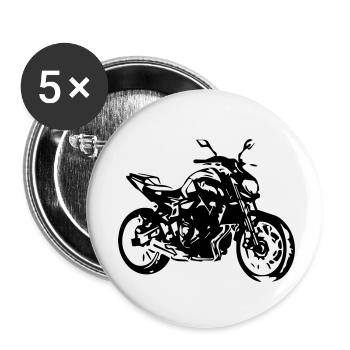 Motorrad Roadster - Buttons klein 25 mm (5er Pack) - Weiß - Vorne