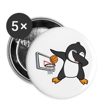 dab dabbing penguin basketball cool enthusiastic - Buttons small 1''/25 mm (5-pack) - white - Front