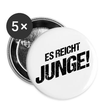 Es reicht Junge - Buttons klein 25 mm (5er Pack) - Weiß - Vorne