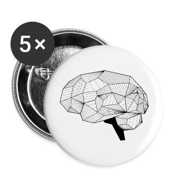 Brain - Buttons small 1''/25 mm (5-pack) - white - Front