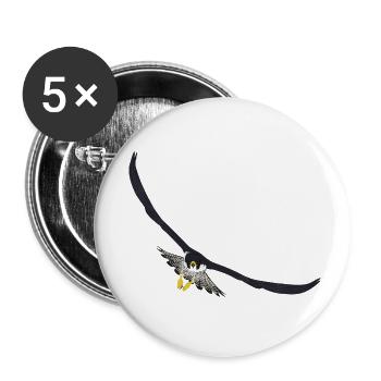 Wanderfalke Falke Peregrine Falcon - Buttons klein 25 mm (5er Pack) - Weiß - Vorne