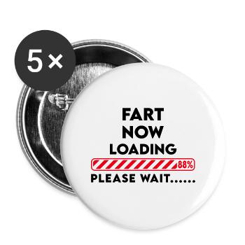 Pet en cours de chargement... S’il vous plaît attendre Dicton drôle - Lot de 5 petits badges (25 mm) - blanc - Devant