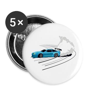 Car drifting - Buttons small 1''/25 mm (5-pack) - white - Front