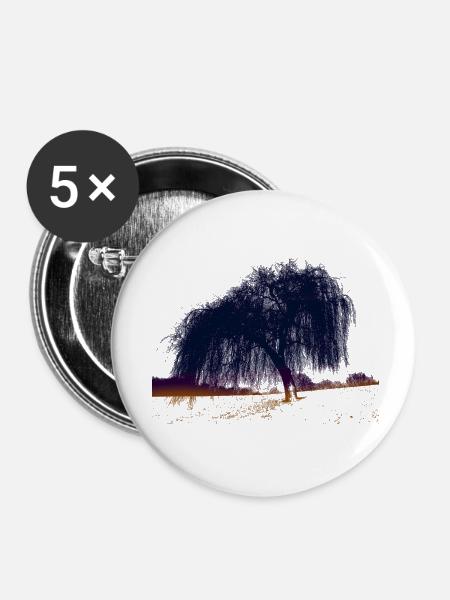 trauerweide Künstlerisch - Buttons klein 25 mm (5er Pack) - Weiß