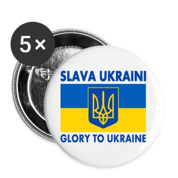 Slava ukraini - Buttons small 1''/25 mm (5-pack) - white - Front