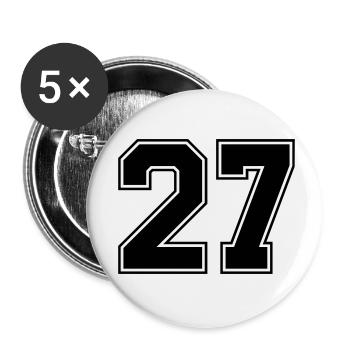 27 - Lot de 5 petits badges (25 mm) - blanc - Devant