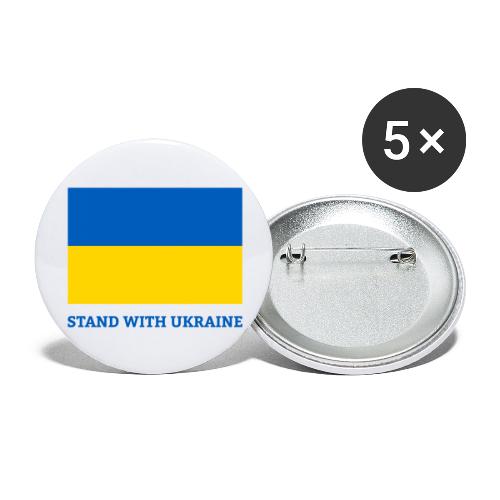 Stand with Ukraine Flagge Support & Solidarität - Buttons klein 25 mm (5er Pack)