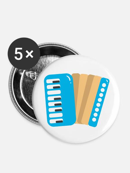 Akkordeon - Buttons klein 25 mm (5er Pack) - Weiß