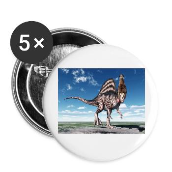 Dinosaurier Spinosaurus in einer Landschaft - Buttons klein 25 mm (5er Pack) - Weiß - Vorne