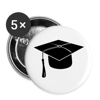 Exam presentation hood or hat logo - Buttons small 1''/25 mm (5-pack) - white - Front
