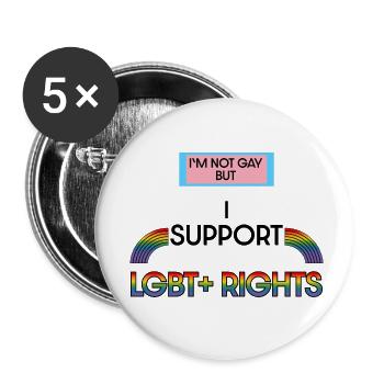not gay support lgbt rights - Buttons klein 25 mm (5er Pack) - Weiß - Vorne