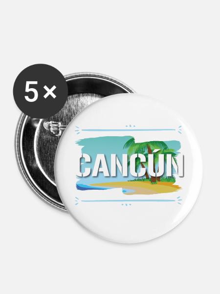 Cancun - Buttons klein 25 mm (5er Pack) - Weiß