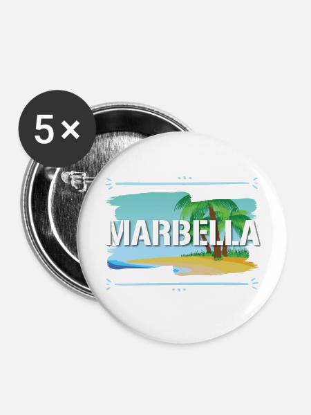 Marbella - Buttons klein 25 mm (5er Pack) - Weiß