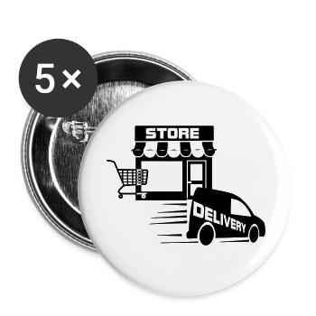 Online store and delivery with - Buttons small 1''/25 mm (5-pack) - white - Front