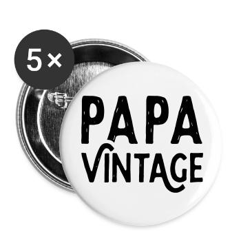 Vintage Dad - Buttons small 1''/25 mm (5-pack) - white - Front