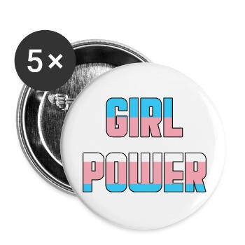 Girl Power Transgenre Trans Pride LGBTQ - Lot de 5 petits badges (25 mm) - blanc - Devant