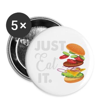 just eat it - Buttons klein 25 mm (5er Pack) - Weiß - Vorne