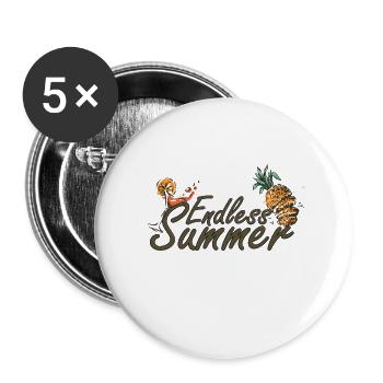 Endless Summer Motif - ideal for summer holidays - Buttons small 1''/25 mm (5-pack) - white - Front