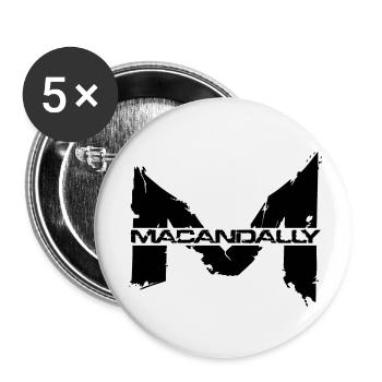 Macandally - Buttons klein 25 mm (5er Pack) - Weiß - Vorne