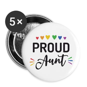 Fière tante - Lot de 5 petits badges (25 mm) - blanc - Devant