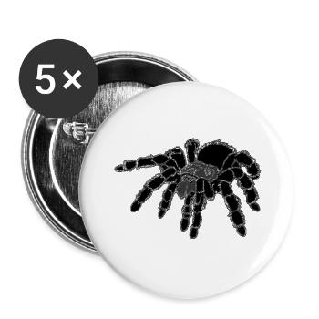 Tarantula, spider, large spider, black - Buttons small 1''/25 mm (5-pack) - white - Front
