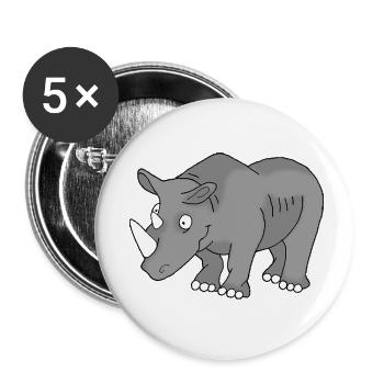 Rhino 1 - Buttons small 1''/25 mm (5-pack) - white - Front