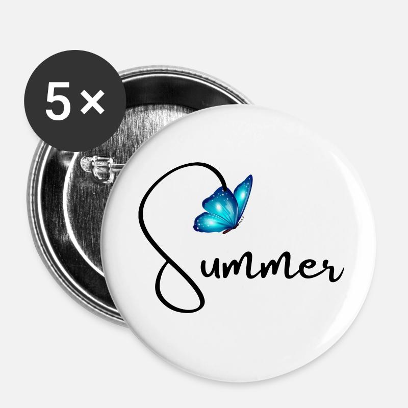 Summer - Buttons klein 25 mm (5er Pack) - Weiß