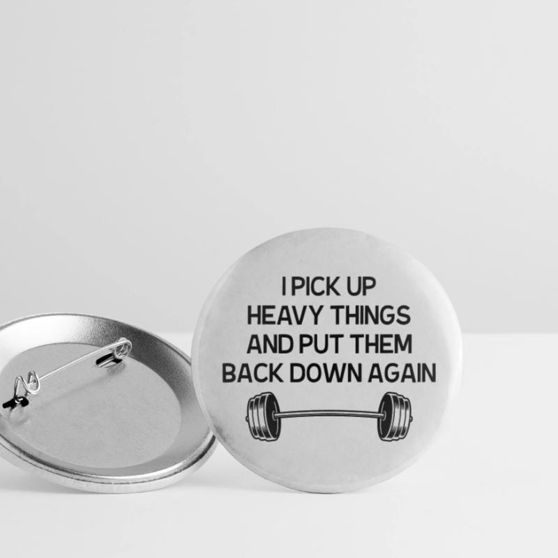 WORK OUT GYM EXERCISE GIFT Buttons small 1''/25 mm (5-pack)