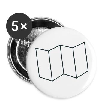 folded map outline folds - Buttons small 1''/25 mm (5-pack) - white - Front
