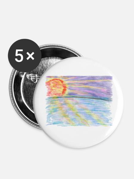 Sonnenuntergang - Buttons klein 25 mm (5er Pack) - Weiß