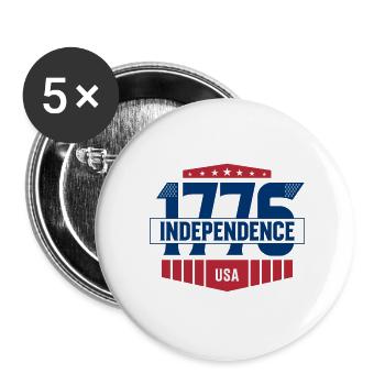 Independence of 4 July - Buttons small 1''/25 mm (5-pack) - white - Front
