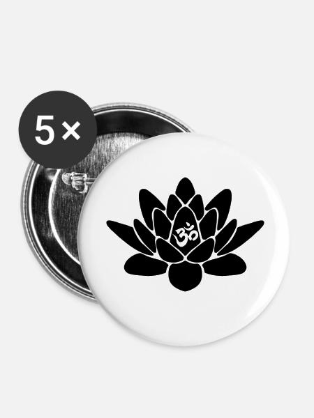 Lotus - Buttons klein 25 mm (5er Pack) - Weiß