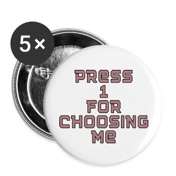 Mich wählen - Buttons klein 25 mm (5er Pack) - Weiß - Vorne