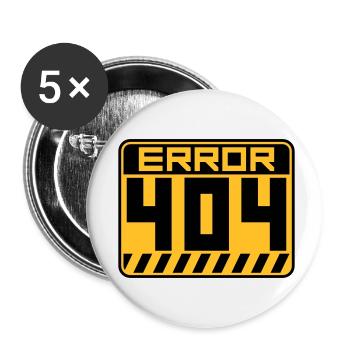 Error 404 Shield Warning - Buttons small 1''/25 mm (5-pack) - white - Front