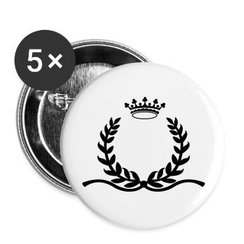 Laurel wreath with long spurs crown - Buttons small 1''/25 mm (5-pack) - white - Front