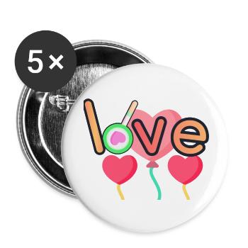 SGN 07 22 2022 1658475783935love - Buttons klein 25 mm (5er Pack) - Weiß - Vorne