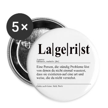 Lagerist Lustige Berufs Definition - Buttons klein 25 mm (5er Pack) - Weiß - Vorne