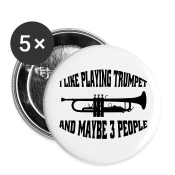 Trumpet saying musician funny instrument music - Buttons small 1''/25 mm (5-pack) - white - Front